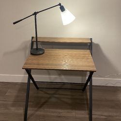 Small Folding Desk With The Shelf 32" Wide And Matte Black Metal Base From Target 