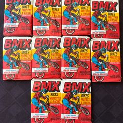 1980's Bmx Wax Wrapped Trading Cards With Bubble Gum