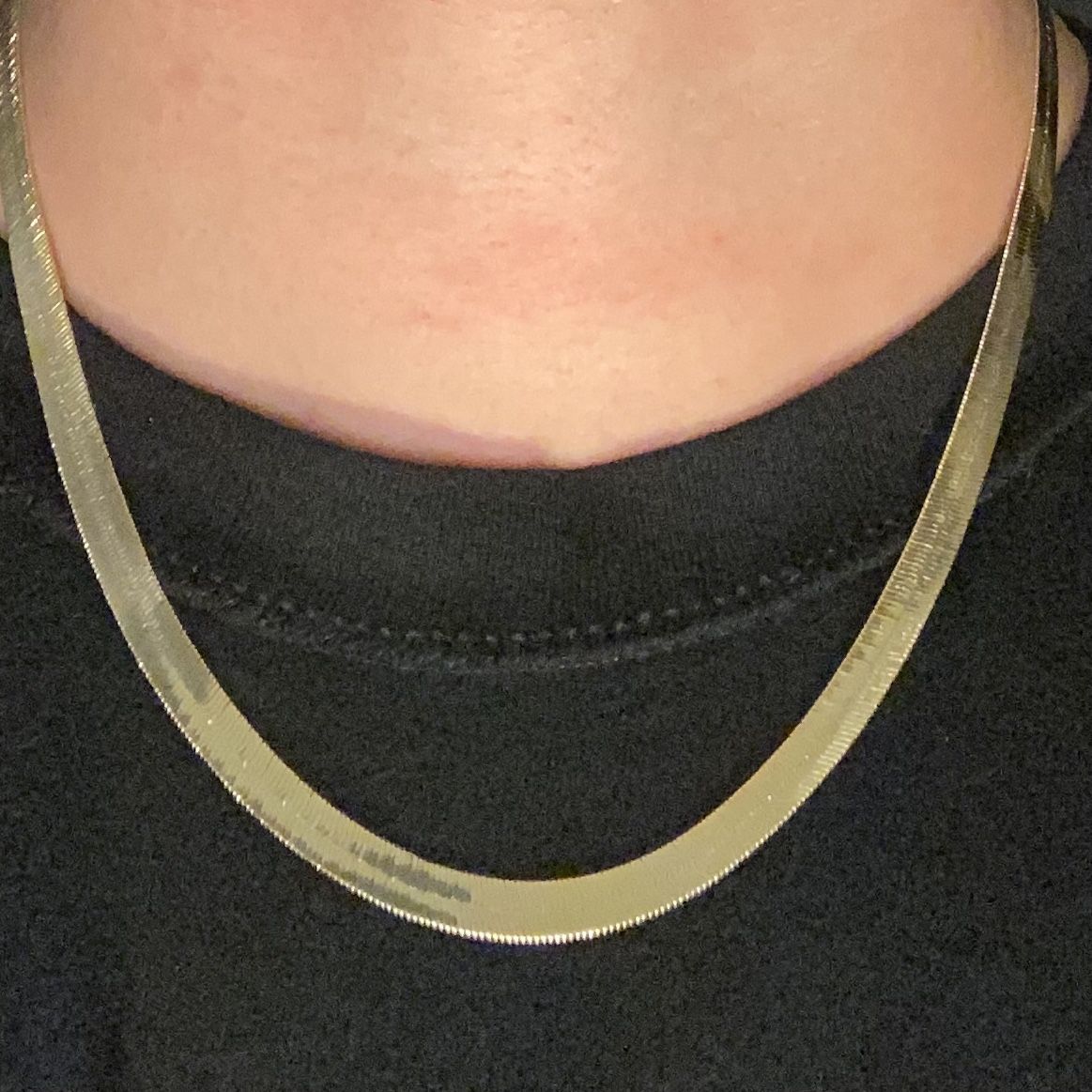 Gold Chain Herringbone Necklace 20in 6mm