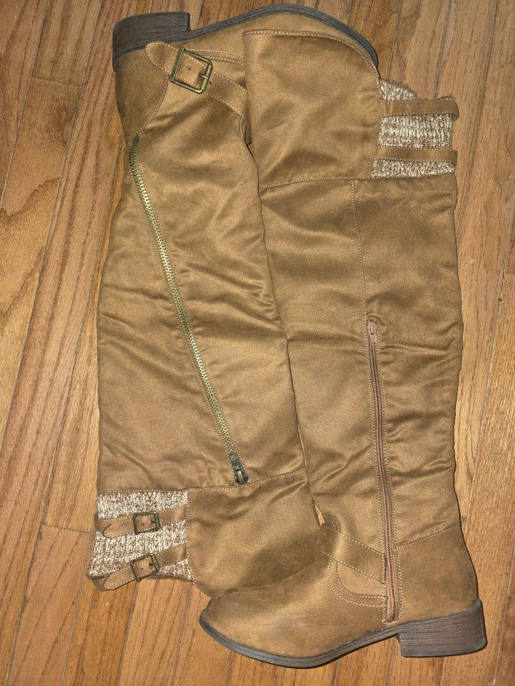 ShoeDazzle “Berna” Over-The-Knee Boots - Cognac - Women's Size 10 - Rare!