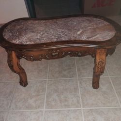 Antique Marble Inlay Table