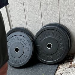 160 Pound 2” Olympic Northern Lights Bumper Plates (2x45lb, 2x35lb)
