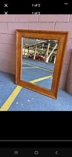 Rectangular Wood Framed Wall Mirror