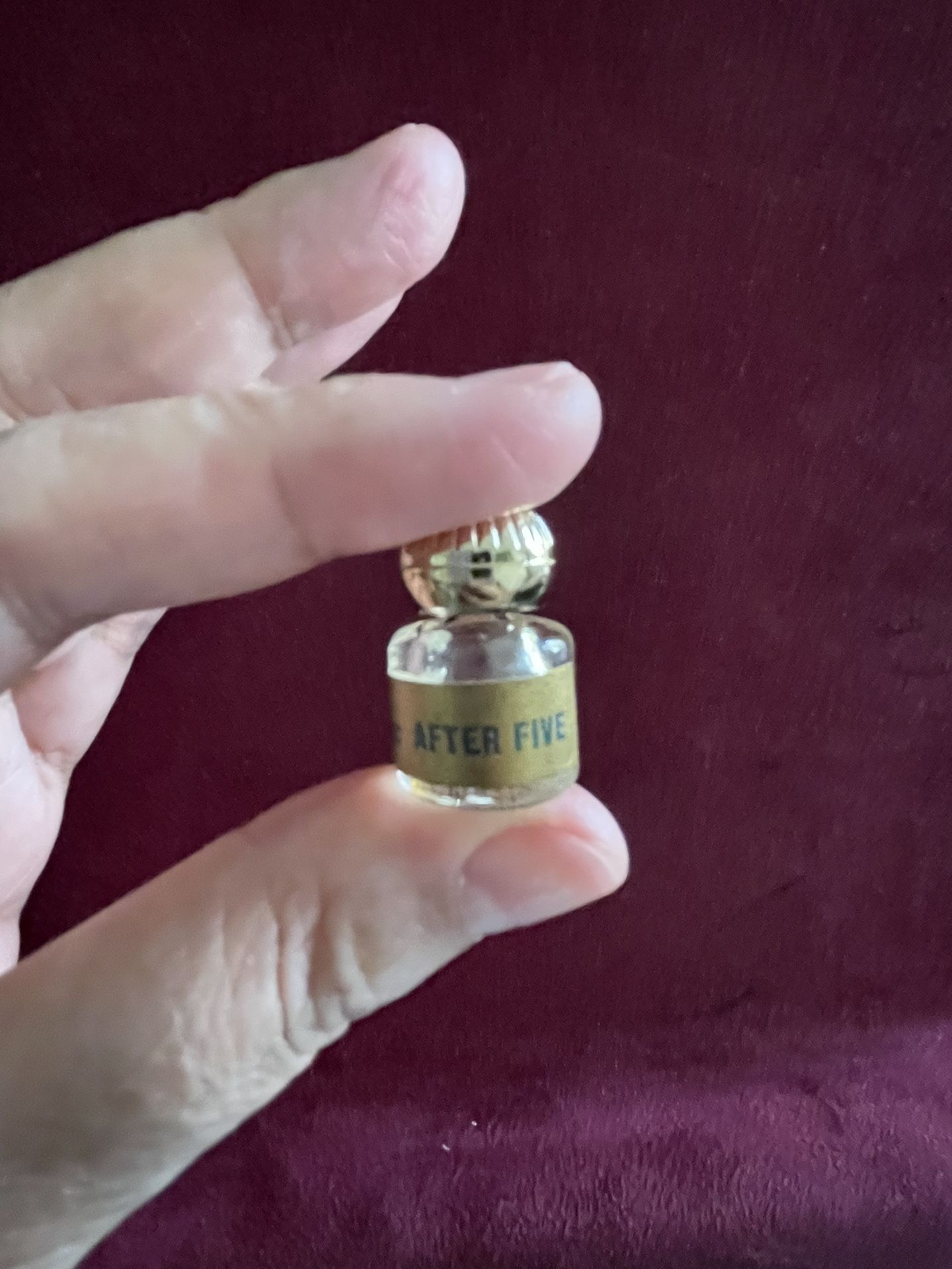 Vintage Antique AUVERGNE AFTER FIVE Perfume Miniature Perfume Bottle 1 Inch RARE 