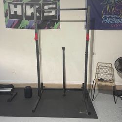 Gym, Pull Up Tower Station 330LBS W/ weight Rack 