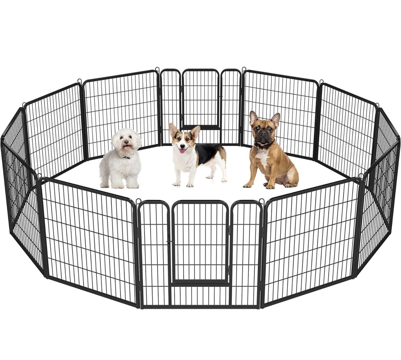 Heavy Duty Extra Wide Dog Playpen, 12 Panels Outdoor Pet Fence for Large/Medium/Small Animals Foldable Puppy Exercise Pen for Garden/Yard/RV/Camping 3
