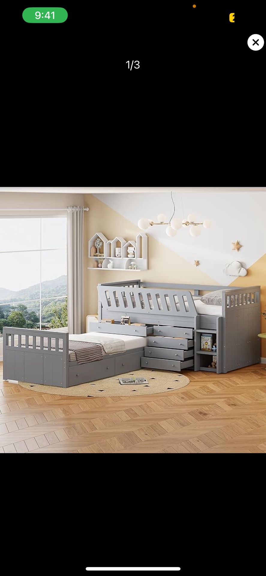 L Shaped Low Bunk Beds