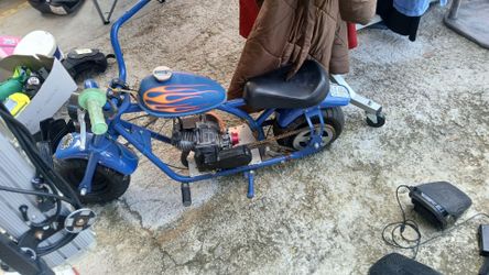 Blue Mini Bike with Gas Engine