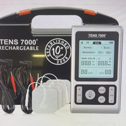 TENS 7000 Rechargeable Unit Muscle Stimulator and Pain Relief Device