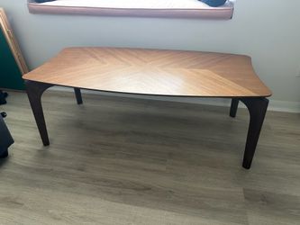 MCM Coffee Table w/ Sunburst Wood Top & Curved Legs