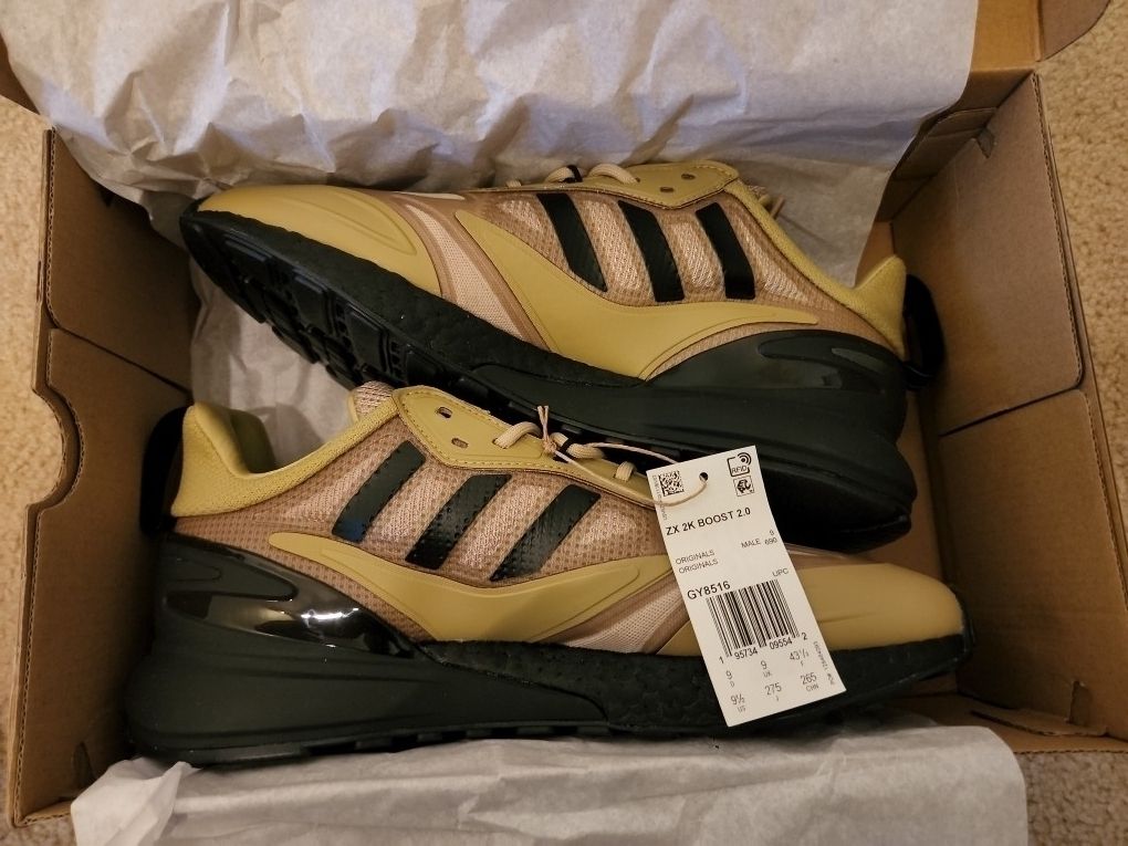NEW RARE ADIDAS ZX 2K BOOST 2.0 'KHAKI' - Size 9.5 for Sale in