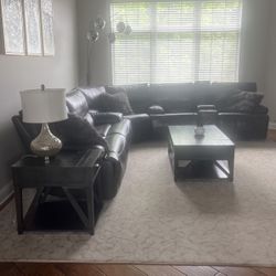 Like new leather sectional reclining sofa