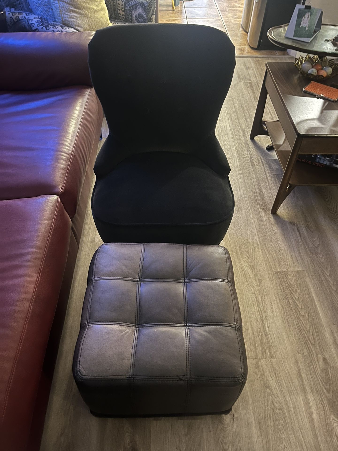 Antique Arm Chair Boutique Accent Chair And Leather Ottoman