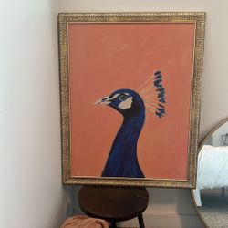 Opalhouse Peacock Painting Framed