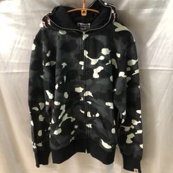Men's BAPE City Camo Shark Full ZipHoodie Black