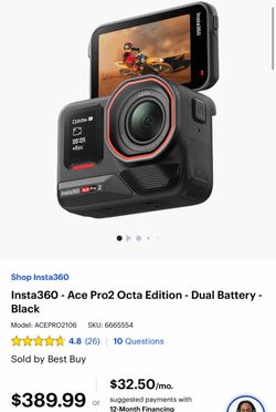 Insta360 Ace Pro 2 8K Action Camera + 128GB SD + 2 Batteries + Accessories – Like New