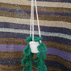 Handmade Crochet Car Hanging Potted Plant