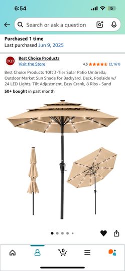 10 ft Patio Umbrella w/LED lights
