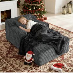 45'' Chaise Lounge Chair Indoor, Corduroy Upholstered Boneless Sofa Bed, Deep Seat Sleeper Couch Reading Chairs, Small Comfy Cloud Sofas Couches for L