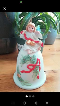 VTG Homco Ceramic Christmas Angel Bell