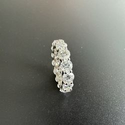 4.5 Ct FG VS2 Round Cut Lab Created Diamond Eternity Band 14K White Size 5 US