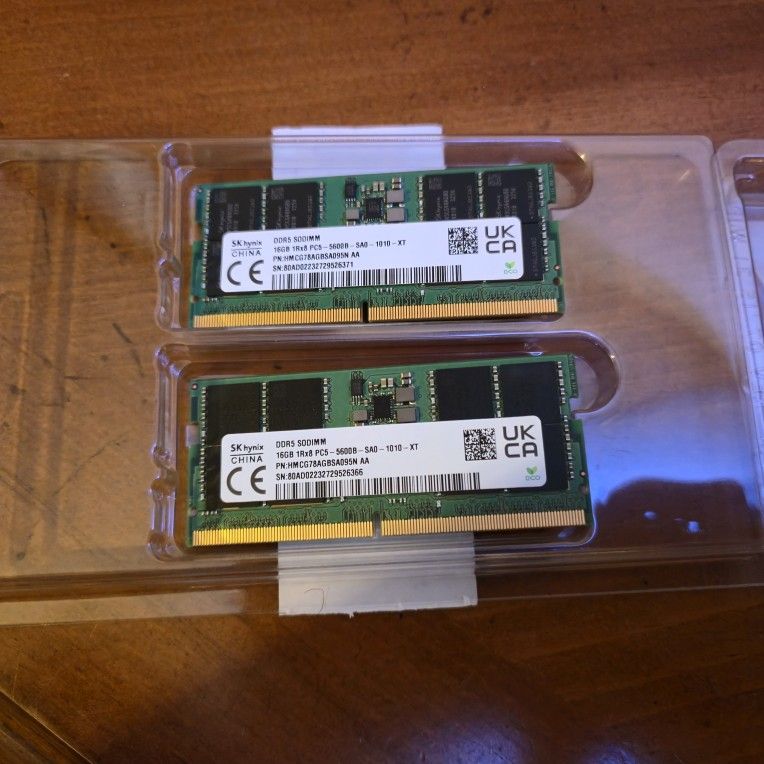 π₯ SK Hynix 32GB (16GB X 2)
1Rx8 PC5-5600B DDR5 SODIMM
HMCG78AGBSAO95N AA π₯