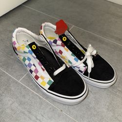 Rainbow Checkered Vans Youth 5.5