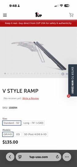 1 up V style bike ramp.