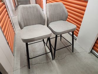 SET OF 2 Counter Height Grey and Black Stools