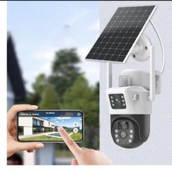 1080P Solar Security Camera Outdoor Surveillance Camera with Internet Connectivity Robotic Motion Detection Weatherproof for Home Security