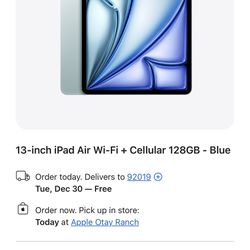 iPad Air M3 13” 128gb WiFi & 5G New “Discounted $750 Firm”