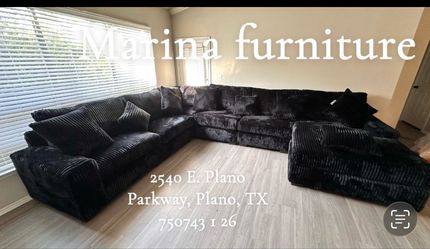 Black Corduroy Sectional Sofa