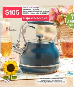 Especial Tetera   2.5 Qt Classica  Azul Especial $105 Linea Heritage  Princess House Ventas  finales