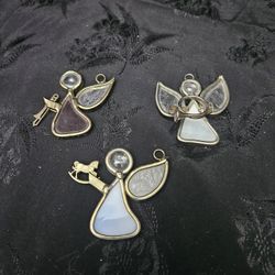 Vintage Stained Glass Angel Suncatchers 