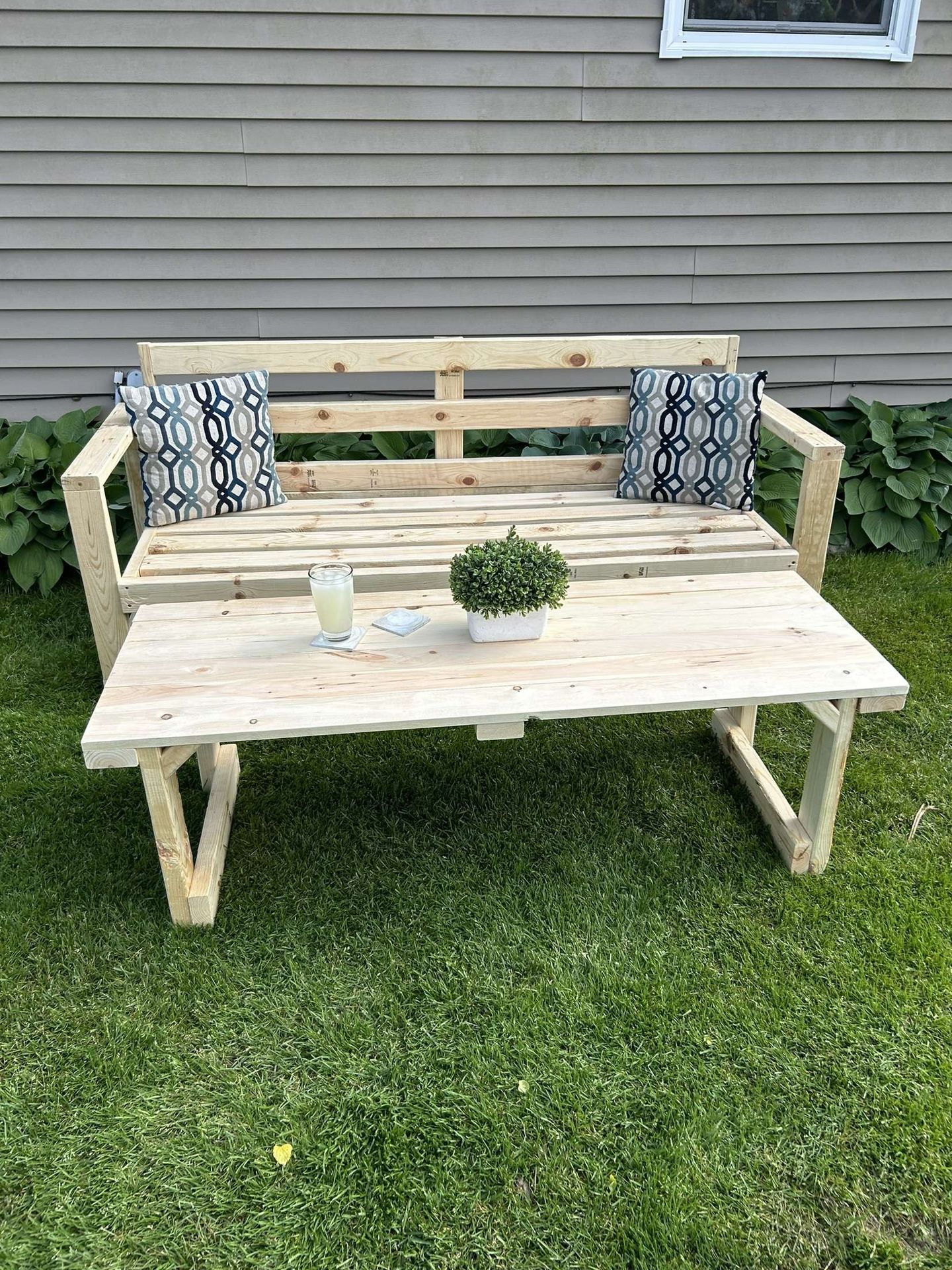 Outdoor Bench and Table
