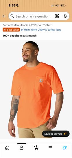 Carhartt Mens Orange Tshirt 3X