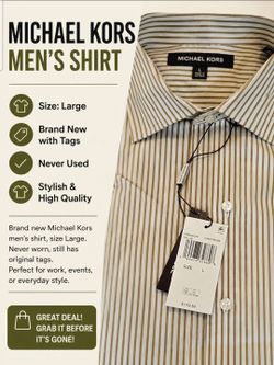 Michael Kors Men’s Shirt – Brand New with Tags – Size L – $40