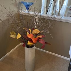 Beautiful Tall Vase With Artificial Plant And Real Branches