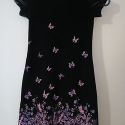 Velvet Honeycomb Kids Vintage Black Dress  Size 6x