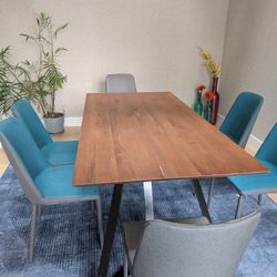 Wooden Dining Table + Chairs