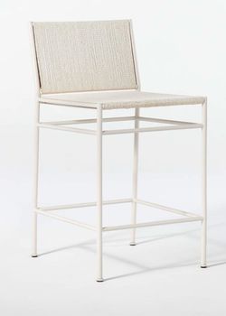 BRAND NEW CB2 BOUNCE IVORY WOVEN COUNTER STOOL (3)