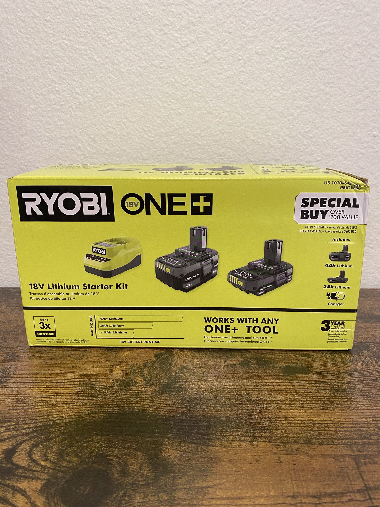 RYOBI - ONE+ 18V Lithium-Ion Starter Kit with 2.0 Ah Battery, 4.0 Ah Battery, and Charger