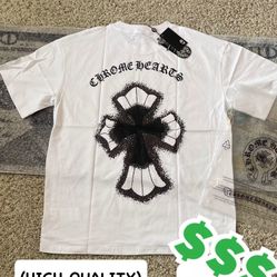 WHITE CHROME HEARTS TEE