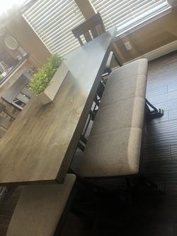 Dining Table With 4 Chairs And A Bench