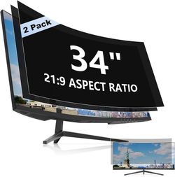 Privacy Screen Filter for 34” 21:9 Monitor Anti-Glare Blue Light 2PK