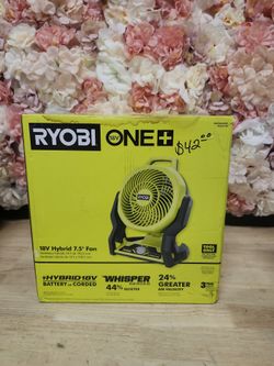 RYOBI
ONE+ 18V Cordless Hybrid WHISPER SERIES 7-1/2 in. Fan (Tool Only)