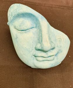 Buddah Blue Face Sculpture Wall Art