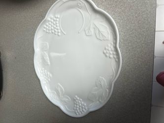 White Ceramic Oval Serving Platter