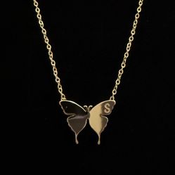 Gold Initial Butterfly Necklace 14K Gold Plated Dainty Letter “S”Pendant Necklace Gift Jewelry