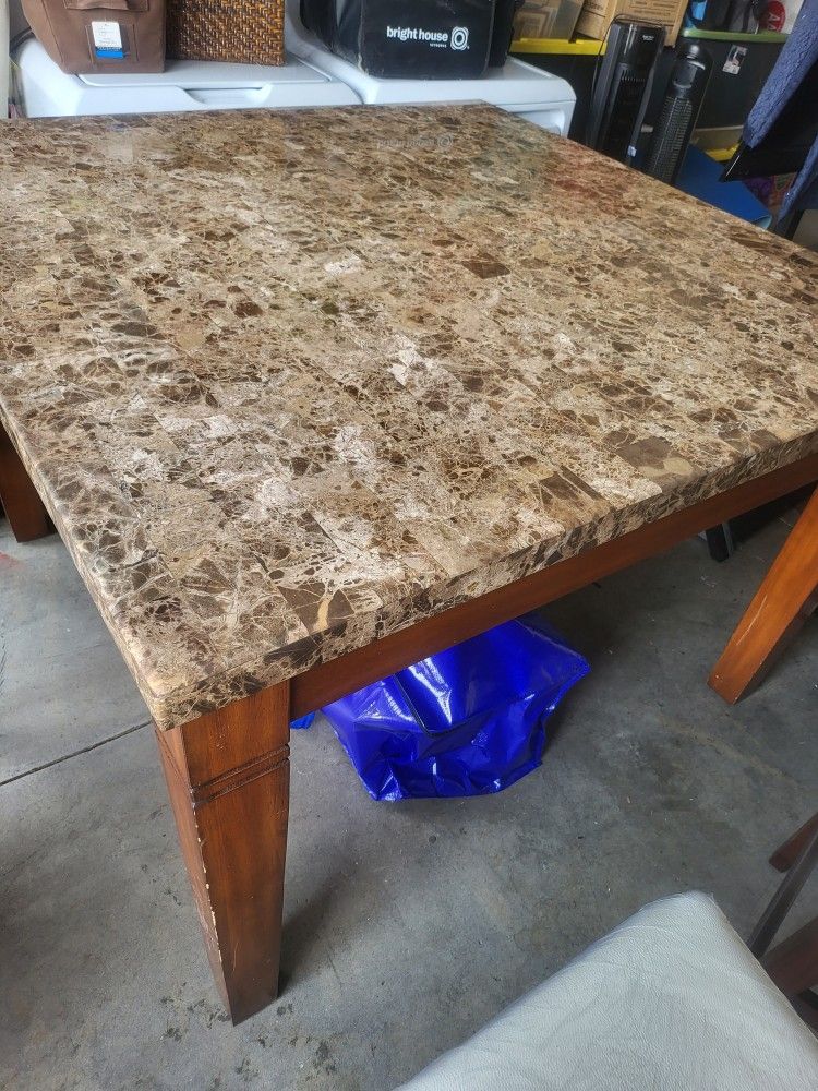 Price Reduction!!! Granite Top Table With 6 Chairs